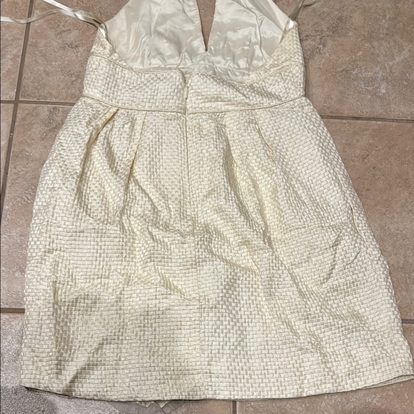 BCBGMaxAzria Cream Halter Wrap Dress - Picture 4 of 4